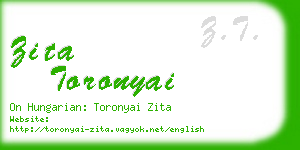 zita toronyai business card